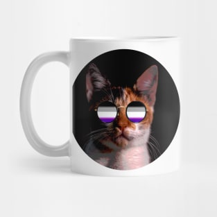 Cute Cat with Glasses Flag Mug